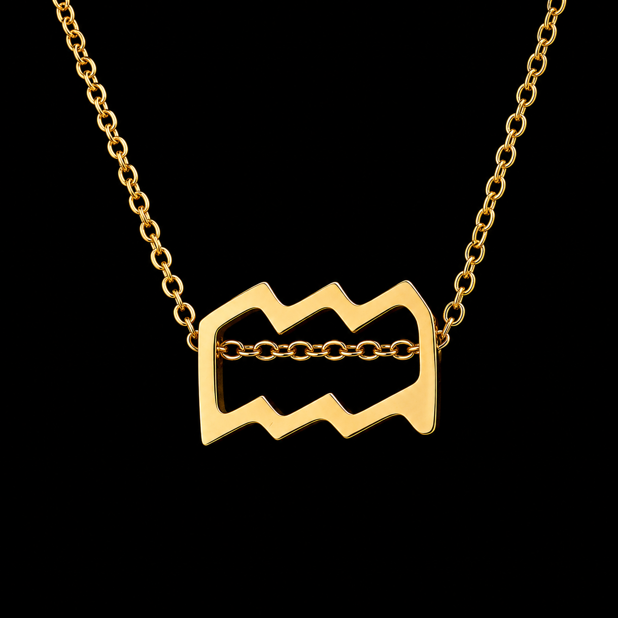 Gold Stainless Steel Zodiac Symbol Necklace – Adjustable & Timeless