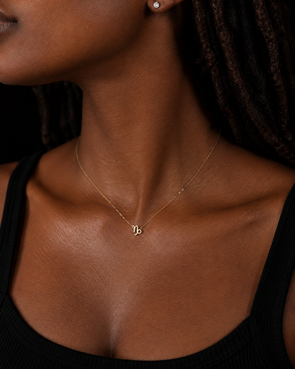 Gold Stainless Steel Zodiac Symbol Necklace – Adjustable & Timeless