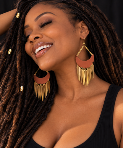 Terra Statement Earrings – Handmade Polymer Clay Dangles