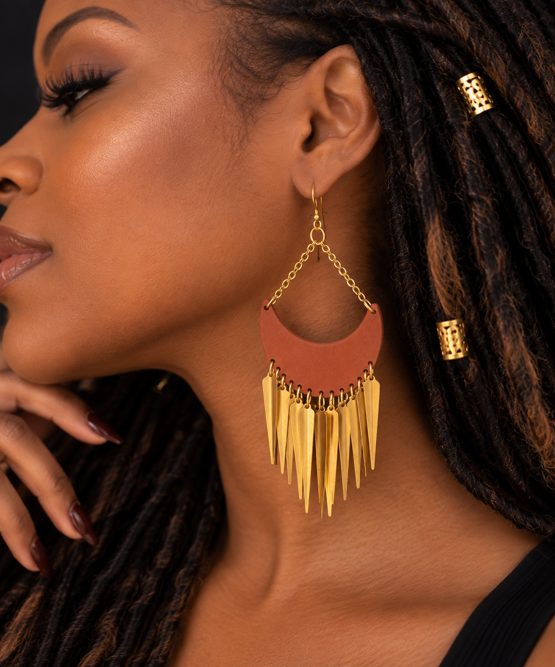 Terra Statement Earrings – Handmade Polymer Clay Dangles