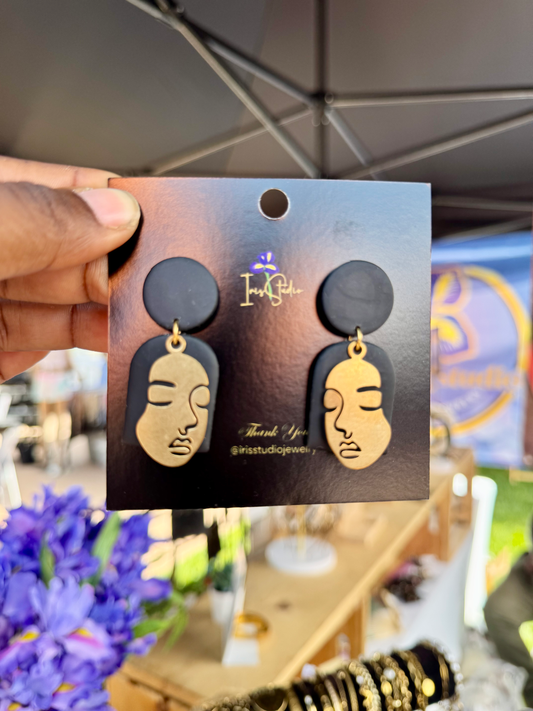 Handmade Abstract Face Earrings