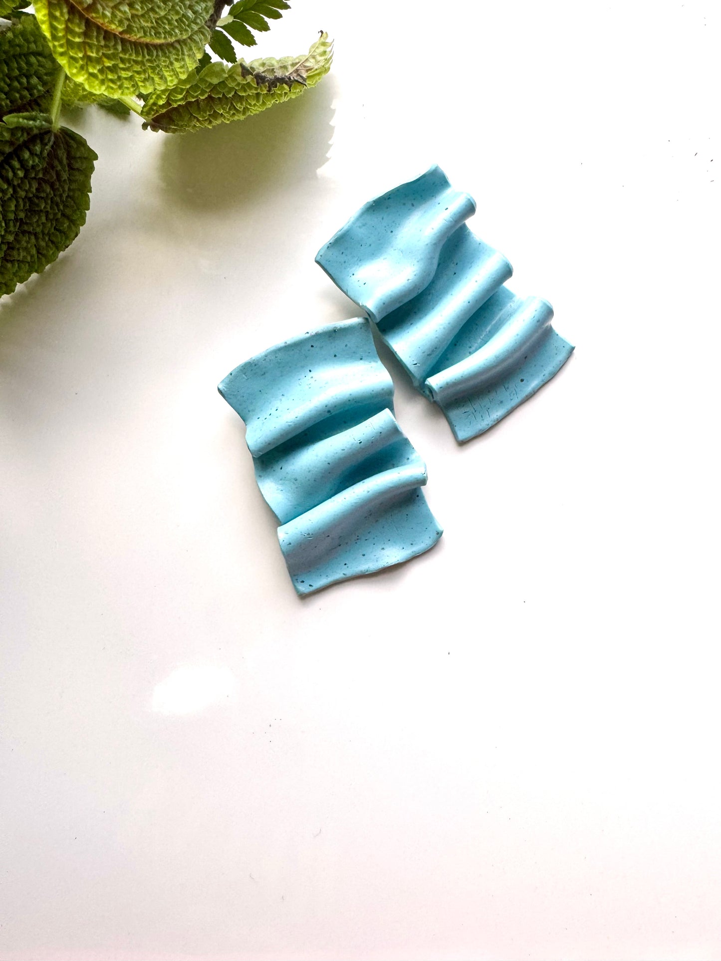 Turquoise Ruffle Earrings
