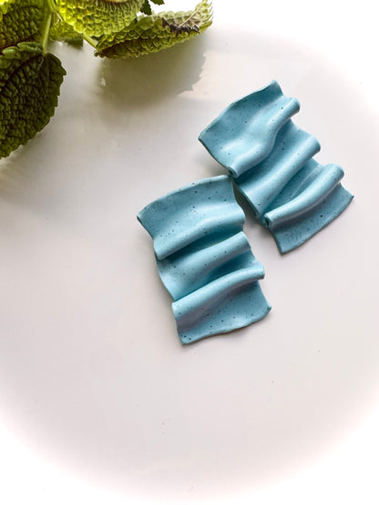 Turquoise Ruffle Earrings