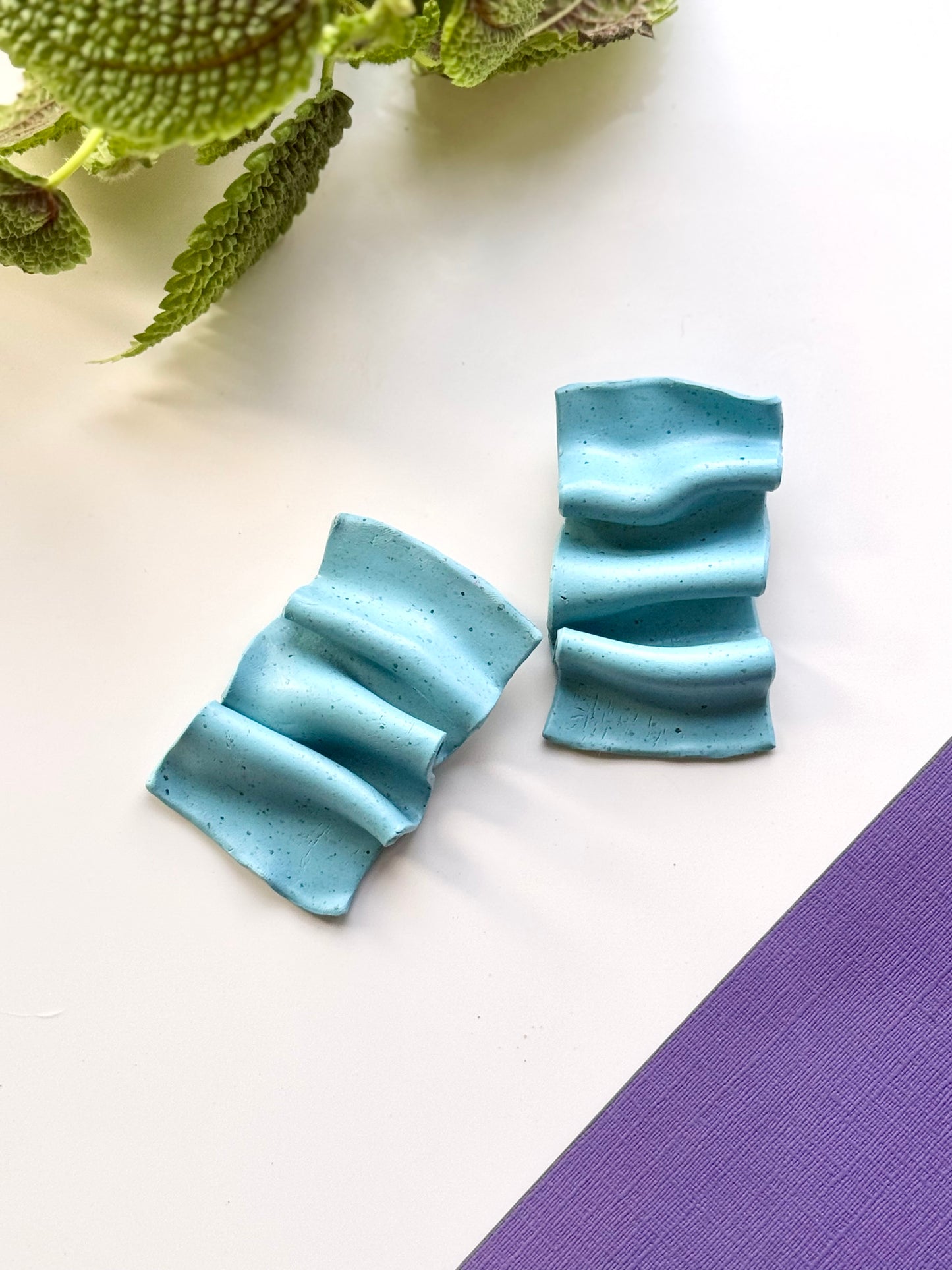 Turquoise Ruffle Earrings