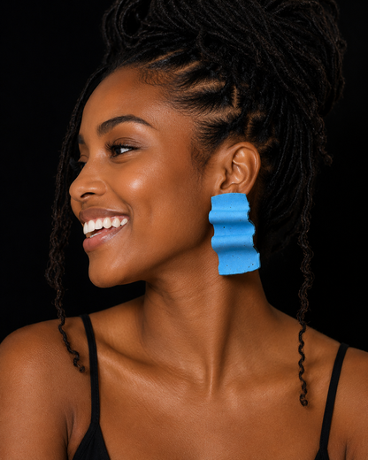 Turquoise Ruffle Earrings