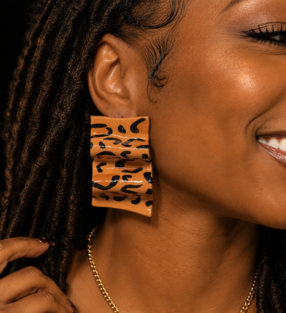Wild Wave Leopard Statement Earrings