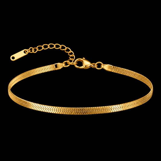 Polished Gold Dainty Chain Anklet | Waterproof Stainless Steel | Tarnish Resistant | Hypoallergenic