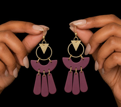 Boho Fringe Chandelier Earrings - Handmade Statement Jewelry