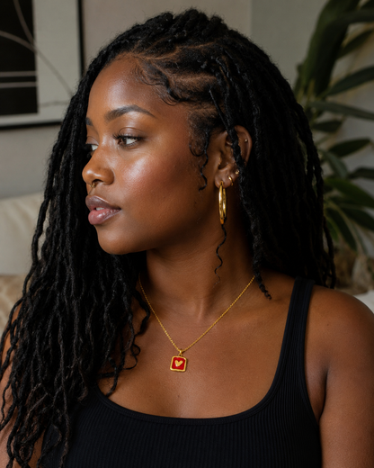 Heartbeat Square Necklace
