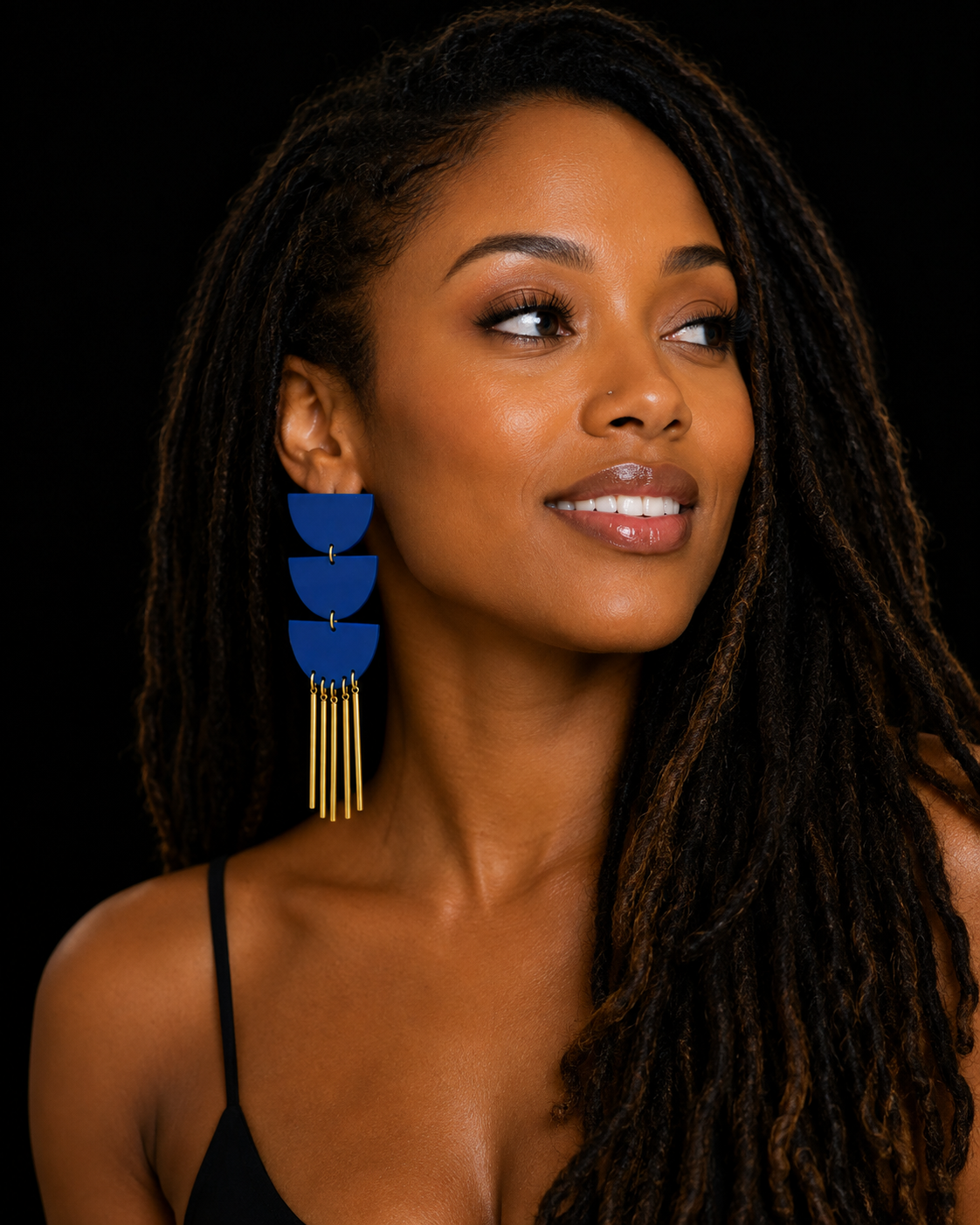 Royal Blue Fringe Earrings
