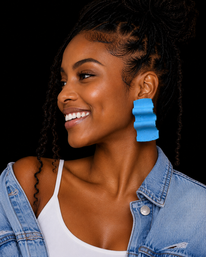 Turquoise Ruffle Earrings