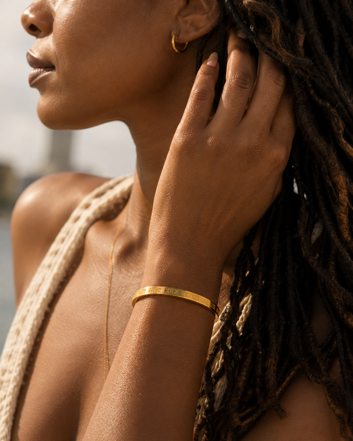 Roman Numeral Bangle | Stainless Steel | Tarnish Resistant | Hypoallergenic