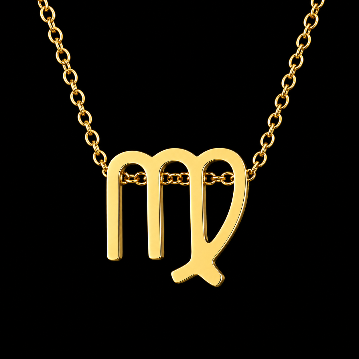 Gold Stainless Steel Zodiac Symbol Necklace – Adjustable & Timeless