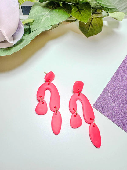 Polymer Clay Abstract Statement Earrings | Polymer Clay Earrings | Jewelry for Raves/ Boho Statement Earrings | Handmade Jewelry