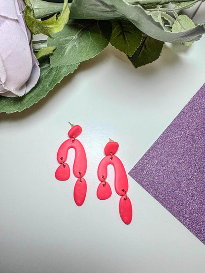 Polymer Clay Abstract Statement Earrings | Polymer Clay Earrings | Jewelry for Raves/ Boho Statement Earrings | Handmade Jewelry