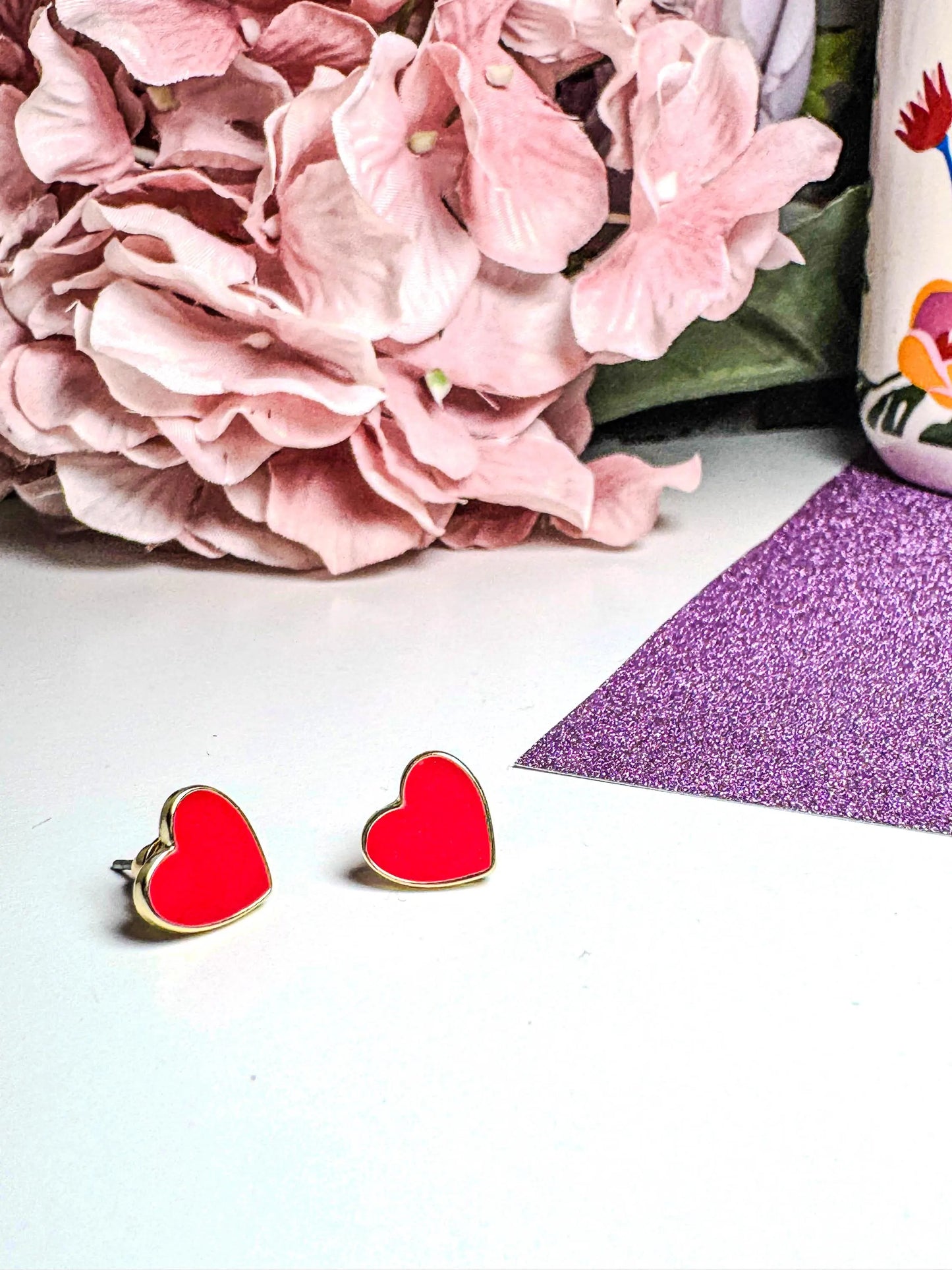 Dainty Heart Stud Earrings | Heart Earrings | Hypoallergenic Stud Earrings | 14K Gold Plated Stud Earrings