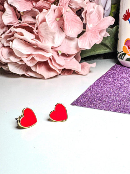 Dainty Heart Stud Earrings | Heart Earrings | Hypoallergenic Stud Earrings | 14K Gold Plated Stud Earrings